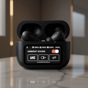 ANC/ENC Wireless Earbuds with Noise Reduction & Touch Control - Black